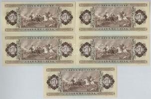 1989. 50Ft (5x) 4db sorszámkövető, és 1db egyugrásos sorszámkövető T:I 
Adamo F25