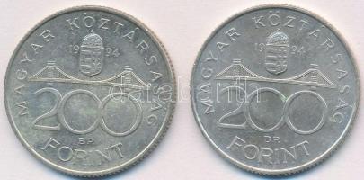 1994. 200Ft Ag "Deák" (2x) T:-1  Adamo F13.1