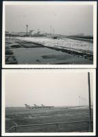 cca 1970 Malév HA-LCF TU-154-es repülőgépek a reptéren, 2 db fotó, 9×12,5 cm
