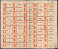 2 összeragadt ív használatlan ajánlási ragjegy Peszéradacs és Homrogd, hajtva