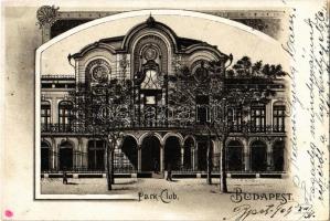 1905 Budapest XIV. Park-Club, Art Nouveau floral litho (vágott / cut)