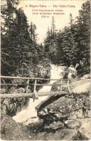 Tátra, Tatry; Felső-Nagytarpataki vízesés. Divald Károly 1447-1907 / Gross Kohlbacher Wasserfall / waterfall (EK)