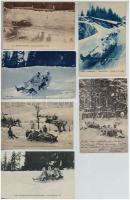 6 db RÉGI téli sport motívumú képeslap: bobszán / 6 pre-1910 winter sport motive postcards: bob-sleigh
