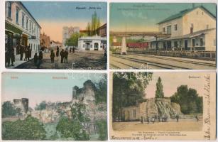 10 db RÉGI történelmi magyar városképes lap, vegyes minőség / 10 pre-1945 town-view postcards from the Kingdom of Hungary, mixed quality