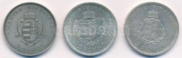 1935. 2P Ag "Pázmány" + 1935 2P Ag "Rákóczi" + 1936. 2P Ag "Liszt Ferenc&qu...