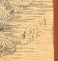 Wiettinghoff Evald (1826-1882): Árulás 1865. Ceruza, papír, jelzett, kis gyűrődésessel, paszpartuban...