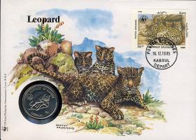 Afganisztán 1987. 50A "Leopárd" érmés, bélyeges borítékon T:1 Ismertetővel!