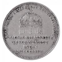 Osztrák-Magyar Monarchia / Bécs 1867A "Erzsébet koronázása Budán" Ag zseton. "ERZSÉBE...