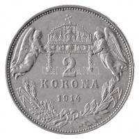 1914KB 2K Ag "Ferenc József" Körmöcbánya (10,05g) T:2 / Hungary 1914KB 2 Korona Ag "F...