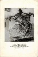 Pécs, II. Lajos magyar király halála. Holló Barnabás műve, bronz szobor a pécsi Városi Majorossy Imre Múzeumban (EK)