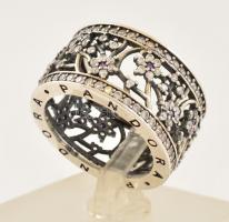 Ezüst(Ag) Pandora gyűrű, jelzett, méret: 50, bruttó: 5,7 g