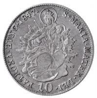 1847B 10kr Ag "V. Ferdinánd" (3,85g) T:1- juszt. / Hungary 1847B 10 Kreuzer Ag "Ferdi...