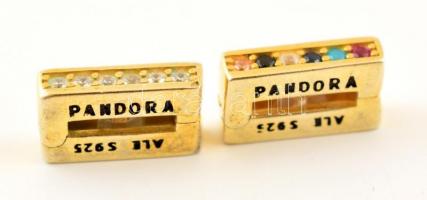 Ezüst(Ag) Pandora charm és biztonsági lánc, jelzett, 4 db, bruttó: 8,3 g