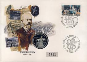 Szovjetunió 1990. 1R "Csajkovszkij" érmés, bélyeges borítékon T:PP Ismertetővel!
