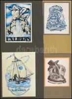 Gönczi-Gebhardt Tibor (1902-1994) és Béla (1901-1990): Ex librisei, összesen: 33 db, közte egy db tu...