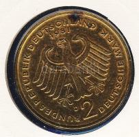 Németország 1990-1994. 2db klf félbevágott 1M aranyozva (NDK+NSZK) bélyeges borítékon + 2M aranyozva...