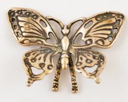 Ezüst(Ag) miniatűr pillangó, jelzett, 3,5×2,5 cm, nettó: 5,6 g