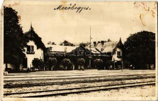 1934 Mezőhegyes, Vasútállomás + 1934 Battonya-Mezőhegyes jegyzékelőmenet vasúti mozgóposta bélyegzéssel (EM)