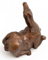 Jelzés nélkül: Fekvő ló. Bronz, m: 14,5 cm