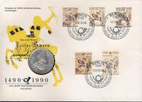 Belgium 1987. 5Ecu Ag "Római szerződés" érmés, bélyeges borítékon T:1/2