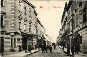 1910 Győr, Király utca, Hotel Bárány szálloda, üzletek (EK)