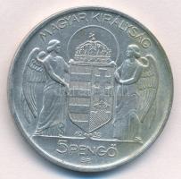 1939. 5P Ag "Horthy balra" T:1-  kis patina
Adamo P8.2