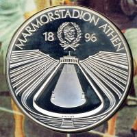 NSZK 1996. "100 éves az újkori olimpia-Athén" Ag emlékérem érmés, bélyeges borítékon T:PP ...