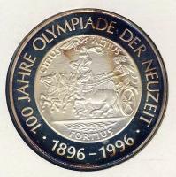 NSZK 1996. "100 éves az újkori olimpia-Athén" Ag emlékérem érmés, bélyeges borítékon T:PP ...