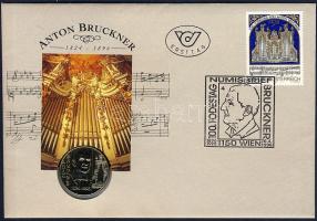 Ausztria 1996. 20Sch "Anton Bruckner" érmés, bélyeges borítékon T:PP