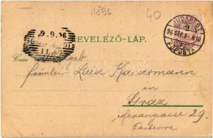 1896 (Vorläufer!) Budapest XIV. Ezredéves kiállítás, József főherceg pavilonja, litho. Kiadja Rigler...