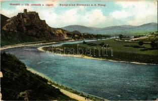 Sztrecsnó, Sztrecsény, Strecno; Vár romladék a Vágnál, Sztrecsnói vár Zsolna mellett. Kiadja Feitzinger Ede No. 634. / Sztrecsnó Burg bei Sillein / castle ruins by River Váh, near Zilina / Strecniansky zámok, Povazie (EK)