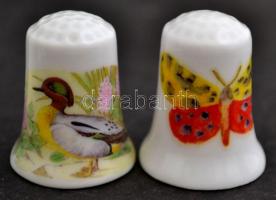 7 db porcelán gyűszű állatos motívummal