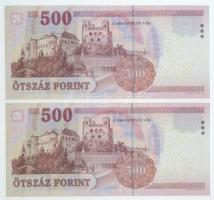 2010. 500Ft "EA" (2x) sorszámkövetők T:I