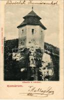 1901 Komárom, Komárnó; Kőszűz a várban. Sipos Ferenc kiadása / castle with rock monument