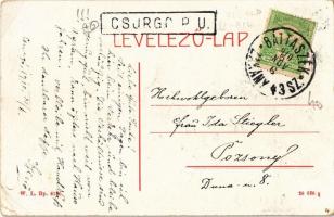 1910 Csurgó, Somogy-Csurgó; Csurgói Takarékpénztár RT. W. L. Bp. 6195. + Báttaszék-Zákány 43. sz. va...