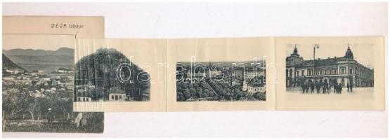1907 Déva, vár. leporellolap, Kroll Gyula kiadása / castle. leporellocard