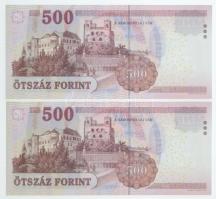 2008. 500Ft "EB" (2x) sorszámkövetők T:I,I-