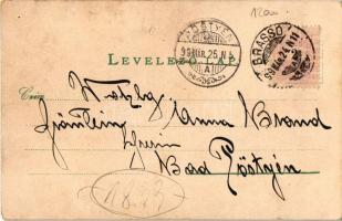 1899 Brassó, Kronstadt, Brasov; Fellegvár, Katolikus templom és plébánia, Állami felső reáliskola, R...