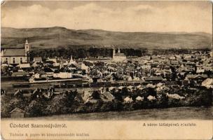 1906 Szamosújvár, Gherla; vasútállomás vonatokkal. Todorán A. kiadása / railway station with trains