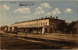 1916 Brody, Dworzec kolejowy / Bahnhof / railway station + K.u.K. Infanterieregiment v. Hindenburg No. 68. (EK)