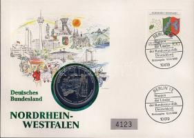 NSZK 1990. "Észak-Rajna-Westfália" érmés, bélyeges borítékon T:BU Ismertetővel!