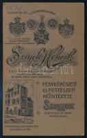 cca 1900 Férfi műtermi portréja, keményhátú fotó Szigeti Henrik szolnoki műterméből, hátoldalon a mű...
