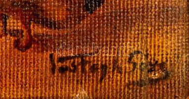 Vastagh jelzéssel: Baromfiudvar. Olaj, karton, festék kopásokkal, sérült keretben, 30×47 cm