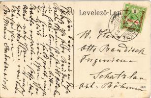 1915 Szákul, Sacu; Báró Radossevich kastély és a kastélypark. Rajta Radossevich levele és aláírása /...