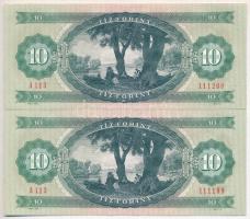 1975. 10Ft (2x) sorszámkövetők, nyomdai papírránc T:I