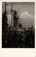 1938 Ipolyság, Sahy; bevonulás, első tábori mise / entry of the Hungarian troops, first field mass + 1938 Ipolyság Az Első Visszatért Magyar Város So. Stpl
