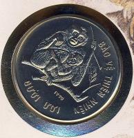 Vietnam 1990. 10D "Gibbon" érmés, bélyeges borítékon T:BU Csak 20.000db! Ismertetővel!