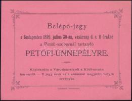 1899 Belépőjegy a budapesti Petőfi-ünnepélyre