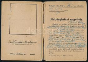 1948 Helyfoglalási engedély utcai árusok és cipőtisztítók részére