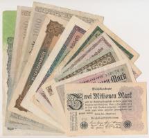 Németország / Weimar Köztársaság 1922-1923. 10db-os inflációs bankjegy tétel, mind különféle T:III,III- Germany / Weimar Republic 1922-1923. 10pcs of inflation banknote lot, all different C:F,VG